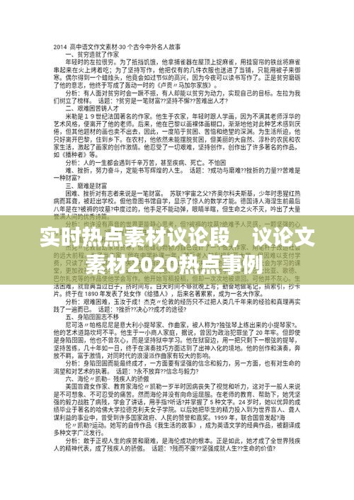 實(shí)時(shí)熱點(diǎn)素材議論段，議論文素材2020熱點(diǎn)事例 