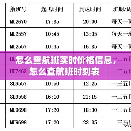 怎么查航班實時價格信息，怎么查航班時刻表 