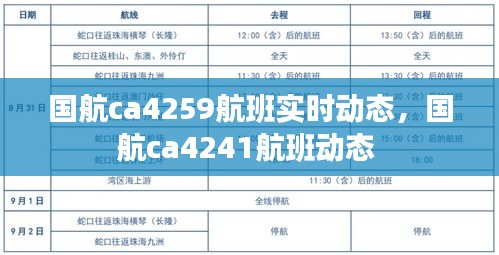 國航ca4259航班實(shí)時(shí)動態(tài)，國航ca4241航班動態(tài) 
