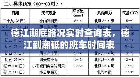 德江潮底路況實(shí)時(shí)查詢表，德江到潮砥的班車時(shí)間表 