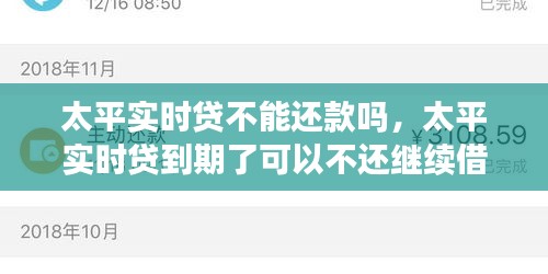 太平實(shí)時(shí)貸不能還款嗎，太平實(shí)時(shí)貸到期了可以不還繼續(xù)借么 