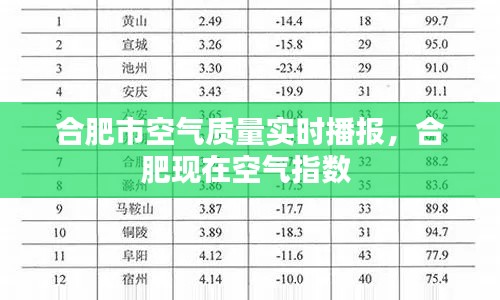 合肥市空氣質量實時播報，合肥現(xiàn)在空氣指數(shù) 