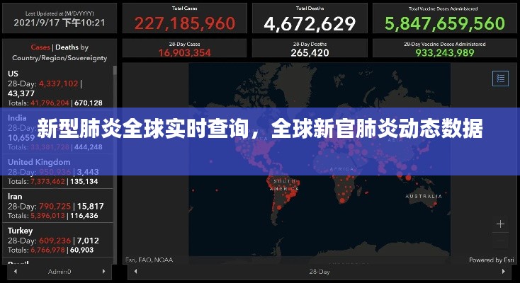 新型肺炎全球?qū)崟r查詢，全球新官肺炎動態(tài)數(shù)據(jù) 