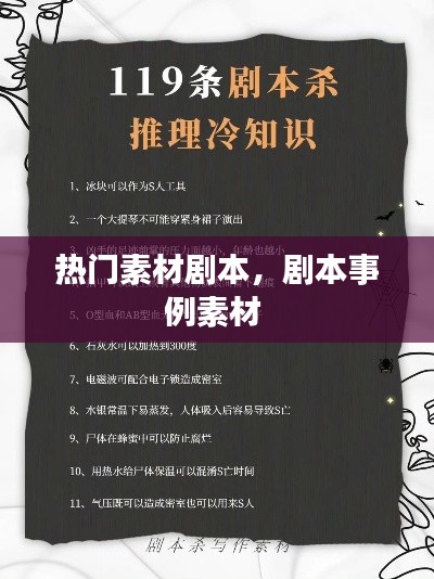 熱門素材劇本，劇本事例素材 