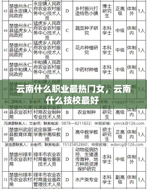 云南什么職業(yè)最熱門女，云南什么技校最好 