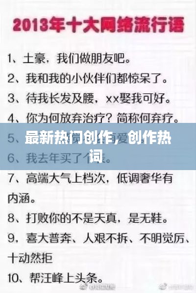最新熱門(mén)創(chuàng)作，創(chuàng)作熱詞 