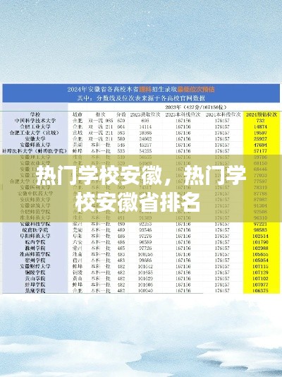 熱門(mén)學(xué)校安徽，熱門(mén)學(xué)校安徽省排名 