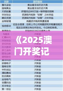 《2025澳門開獎記錄》｜準(zhǔn)確資料解釋定義