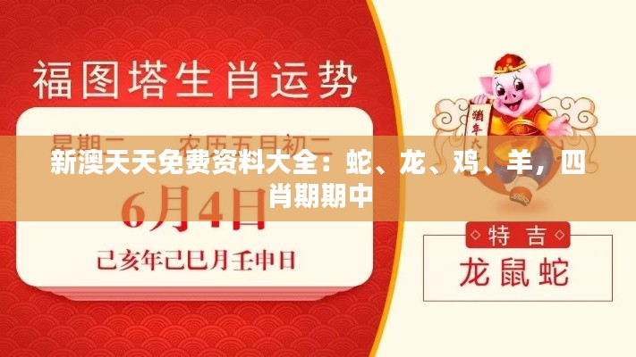 新澳天天免費資料大全：蛇、龍、雞、羊，四肖期期中