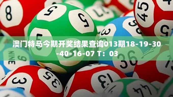 澳門特馬今期開獎(jiǎng)結(jié)果查詢013期18-19-30-40-16-07 T：03