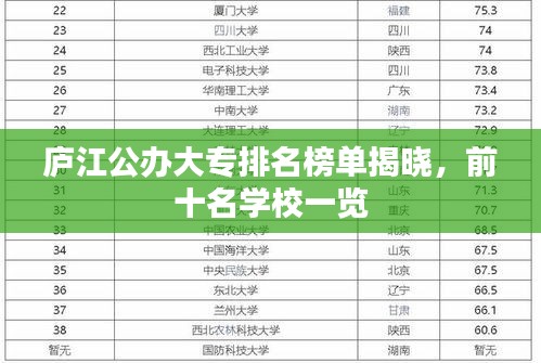 廬江公辦大專排名榜單揭曉，前十名學(xué)校一覽
