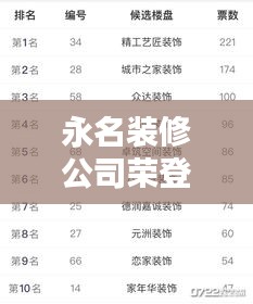 永名裝修公司榮登行業(yè)前十榜單！