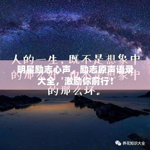 明星勵志心聲，勵志原聲語錄大全，激勵你前行！