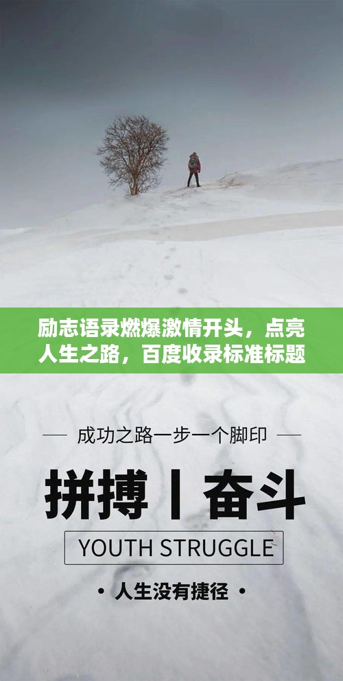 勵(lì)志語錄燃爆激情開頭，點(diǎn)亮人生之路，百度收錄標(biāo)準(zhǔn)標(biāo)題！