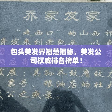 包頭美發(fā)界翹楚揭秘，美發(fā)公司權(quán)威排名榜單！
