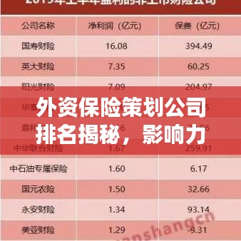 外資保險策劃公司排名揭秘，影響力深度探討