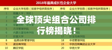 全球頂尖組合公司排行榜揭曉！