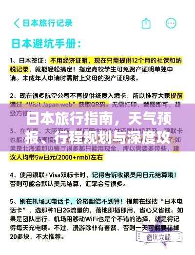 日本旅行指南，天氣預(yù)報、行程規(guī)劃與深度攻略
