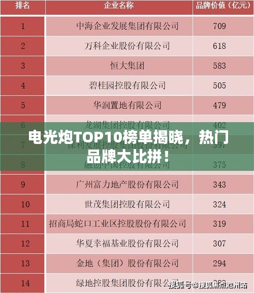 電光炮TOP10榜單揭曉，熱門品牌大比拼！