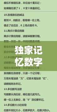 獨(dú)家記憶數(shù)字譜揭秘記憶之謎，解鎖全新篇章！