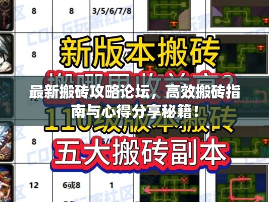 最新搬磚攻略論壇，高效搬磚指南與心得分享秘籍！