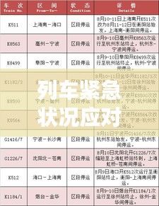 列車緊急狀況應(yīng)對，應(yīng)急處理與預(yù)防措施的關(guān)鍵性探討