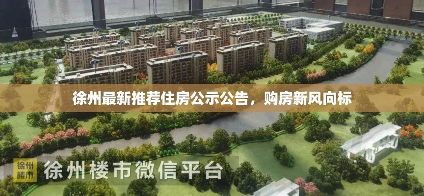 徐州最新推薦住房公示公告，購房新風向標