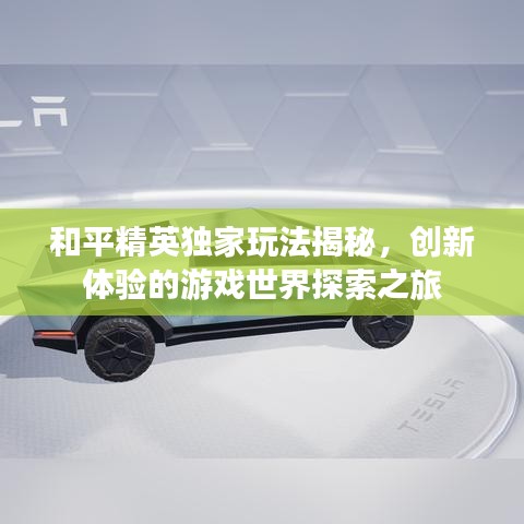 和平精英獨家玩法揭秘，創(chuàng)新體驗的游戲世界探索之旅