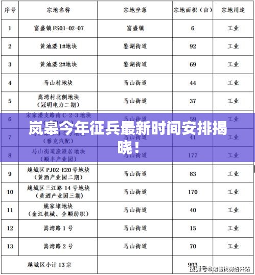 嵐皋今年征兵最新時間安排揭曉！