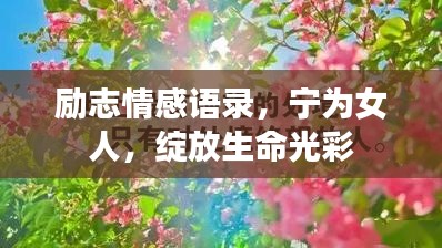 勵(lì)志情感語錄，寧為女人，綻放生命光彩