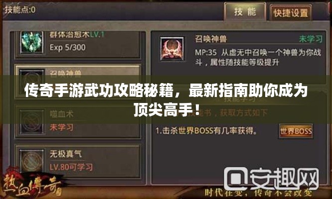 傳奇手游武功攻略秘籍，最新指南助你成為頂尖高手！