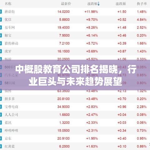 中概股教育公司排名揭曉，行業(yè)巨頭與未來趨勢展望